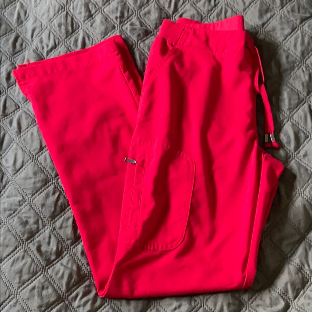 Greys Anatomoy Red Scrub Bottom S
